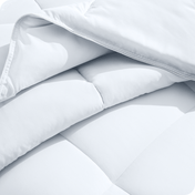 Close up showing the texture and stitching of the duvet insert
