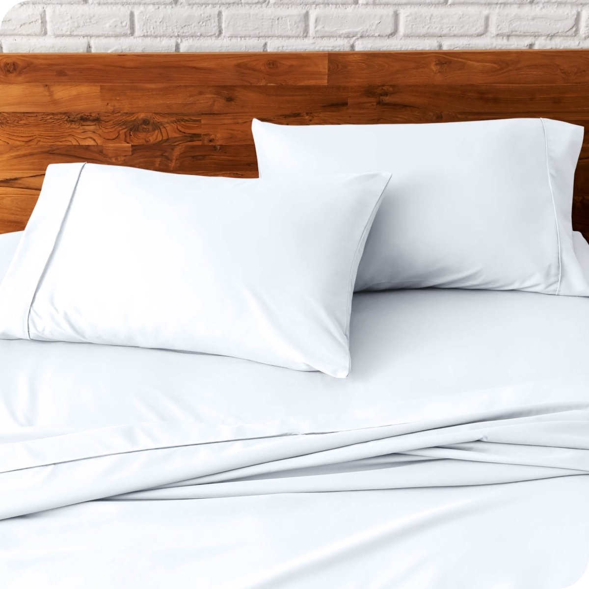 Close up of pillowcases on a bed