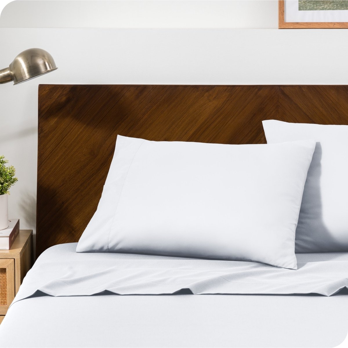 Close up of pillowcases on a bed