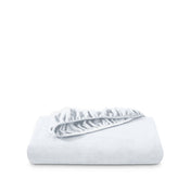 A polar fleece fitted sheet folded