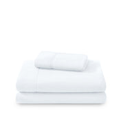 Polar fleece sheet set folded and stacked