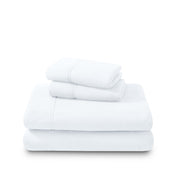 Polar fleece sheet set folded and stacked