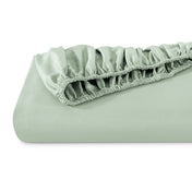 Organic sateen fitted sheet folded