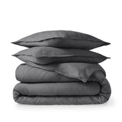 Flannel duvet set folded and stacked