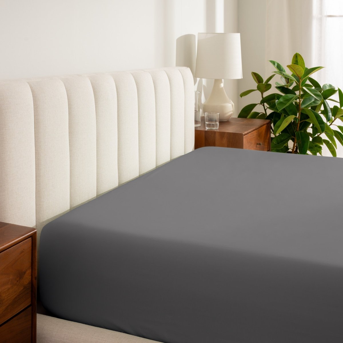 Organic Cotton Percale Fitted Sheet - Bare Home