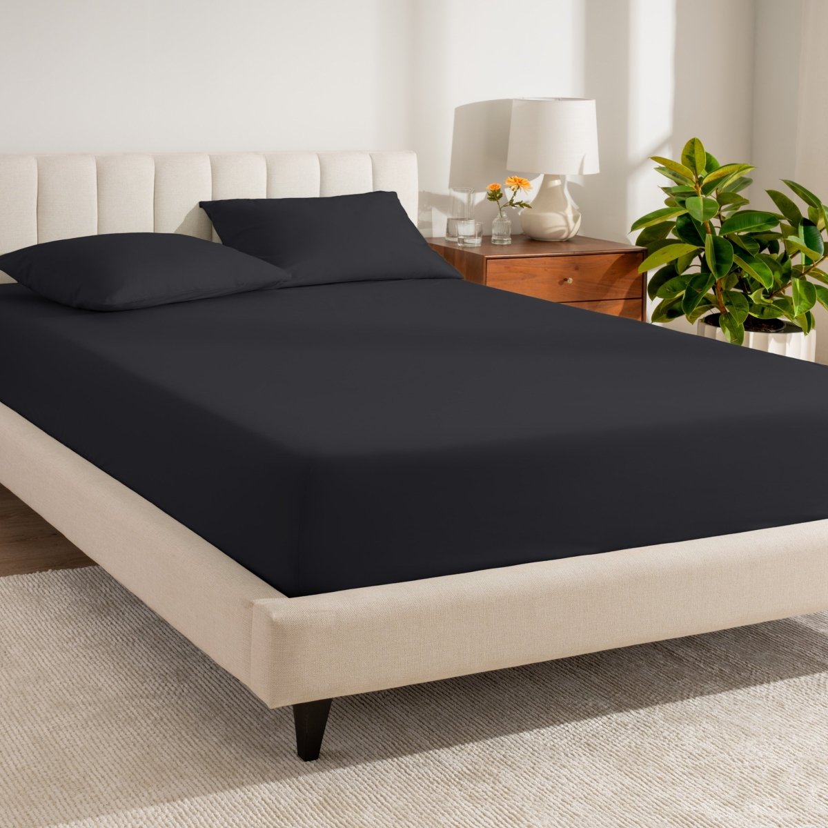 Organic Cotton Percale Fitted Sheet - Bare Home