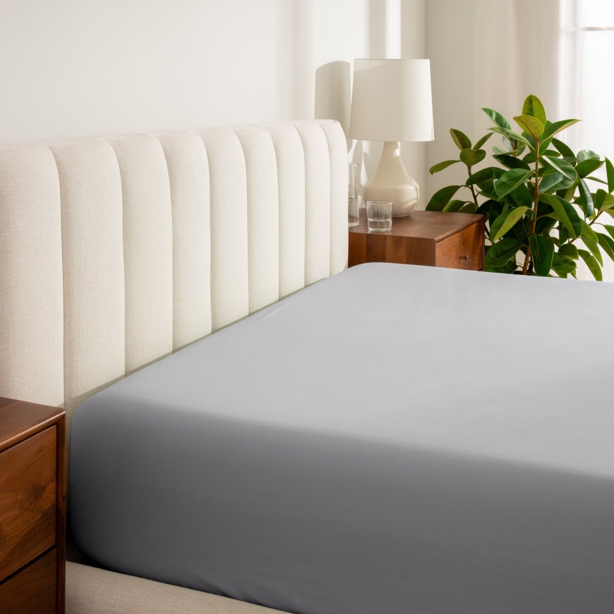 Organic Cotton Percale Fitted Sheet - Bare Home