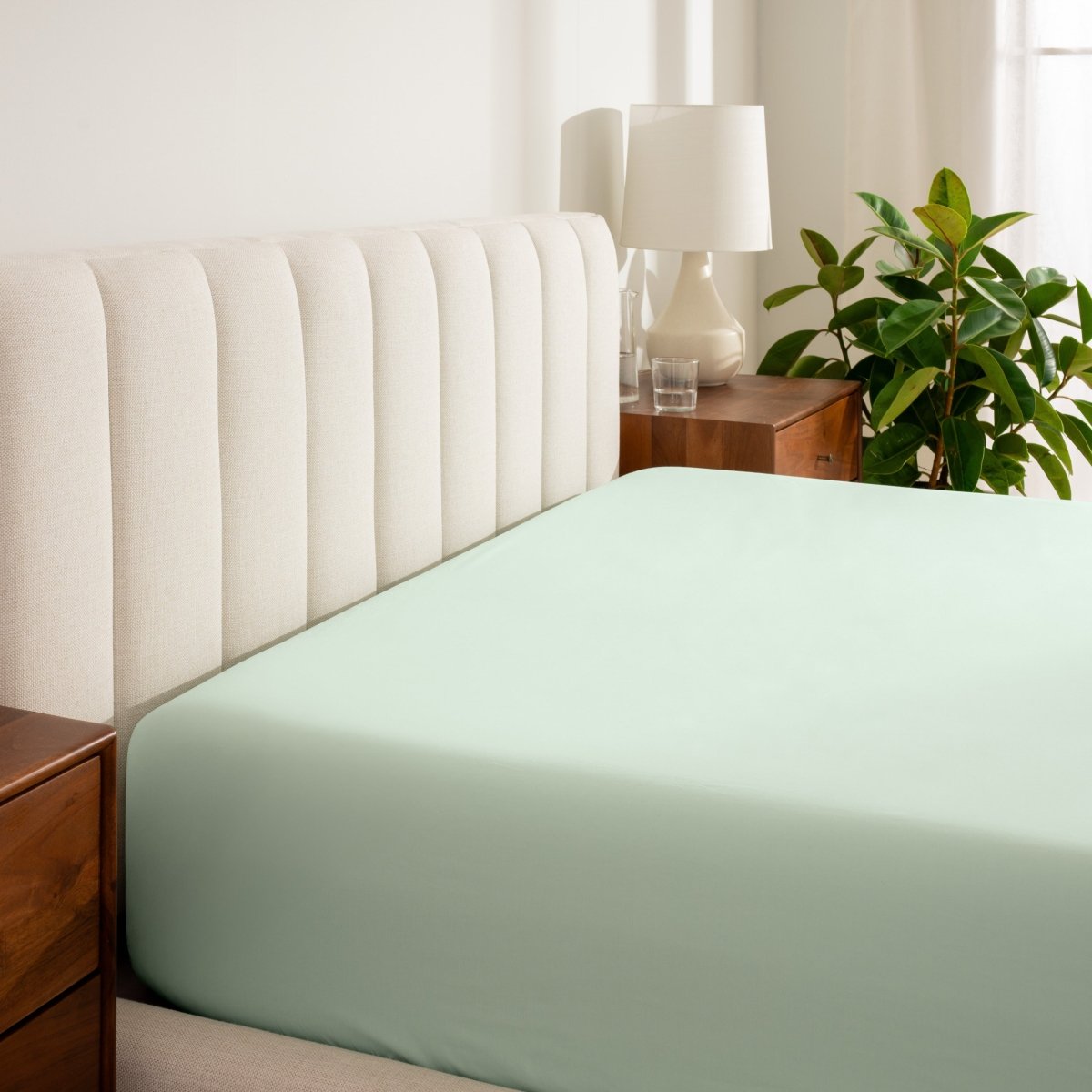 Organic Cotton Percale Fitted Sheet - Bare Home