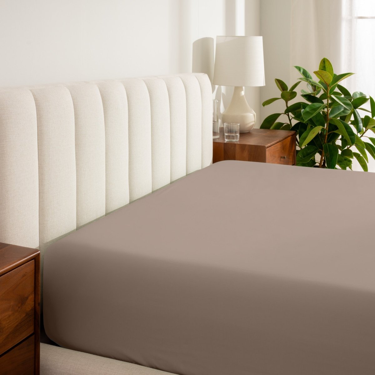 Organic Cotton Percale Fitted Sheet - Bare Home