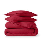 Flannel duvet set folded and stacked