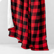 Buffalo Plaid Red Black Sherpa Blanket