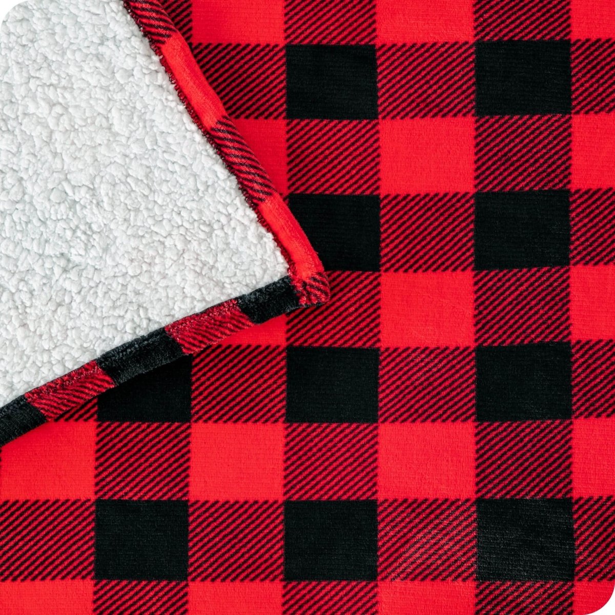 Close up of buffalo plaid red print