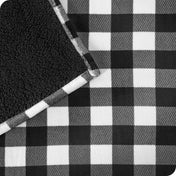 Buffalo Plaid White Black Sherpa Blanket