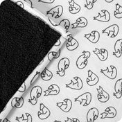 Feelin' Foxy White Black Fox Sherpa Blanket