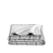 Tartan Plaid Grey Sherpa Blanket
