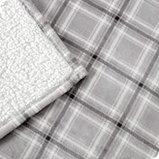 Tartan Plaid Grey Sherpa Blanket