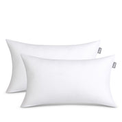 2 white pillow inserts on a white background