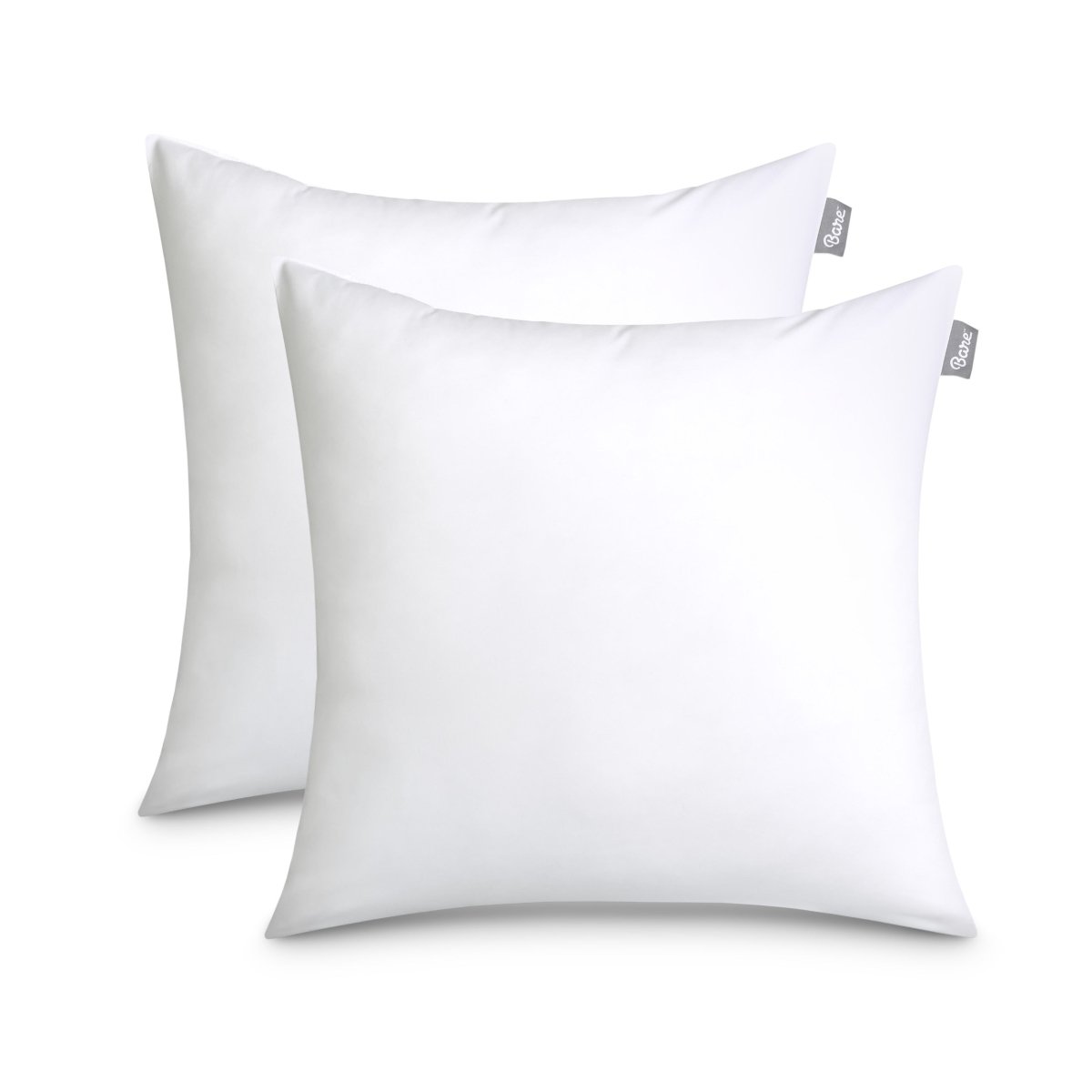 2 white pillow inserts on a white background