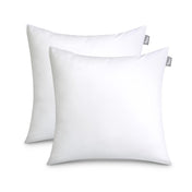 2 white pillow inserts on a white background