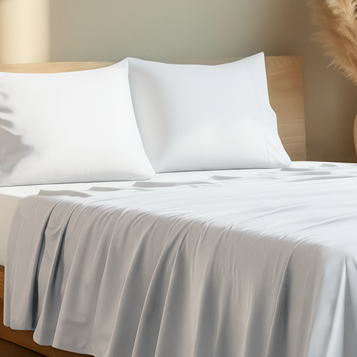 Bed styled with white Ultra Soft Envelope Pillowcase Set