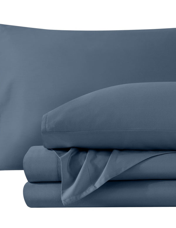 Sateen sheet set folded and stacked neatly