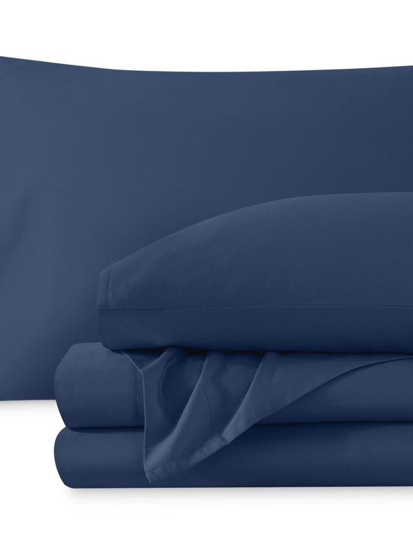 Sateen sheet set folded and stacked neatly