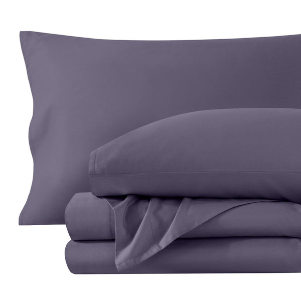 Sateen sheet set folded and stacked neatly