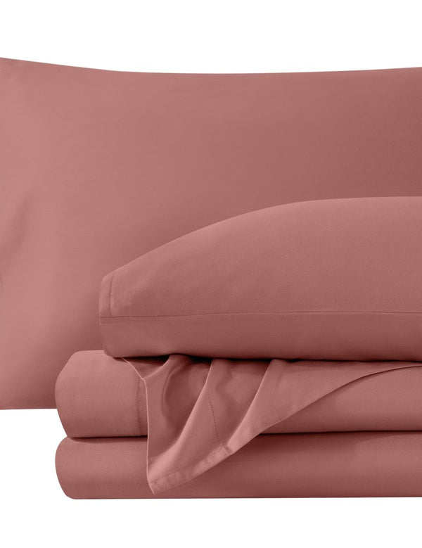 Sateen sheet set folded and stacked neatly