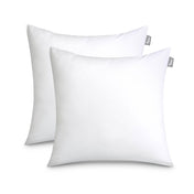 2 white pillow inserts on a white background