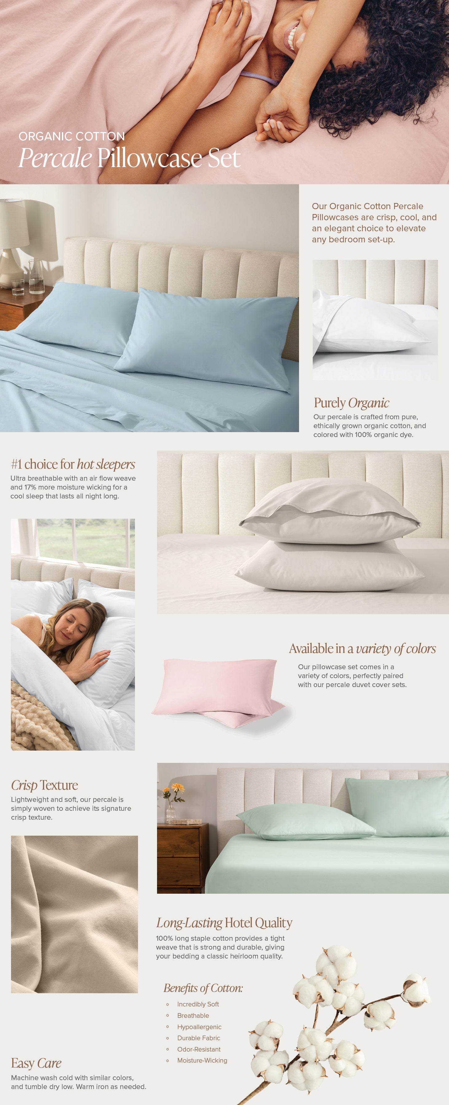 Percale Pillowcase EBC