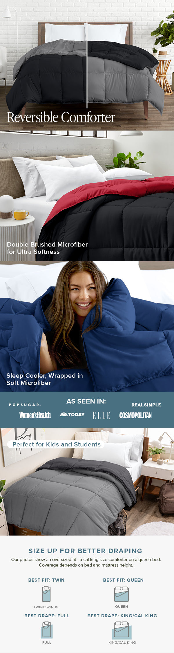 Reversible Down Alternative Comforter EBC Mobile