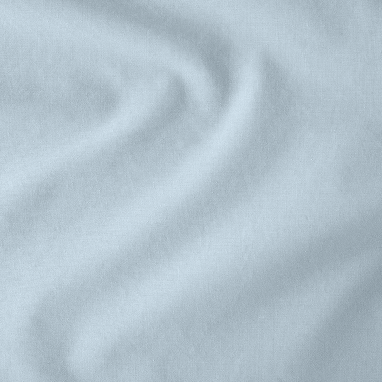 Closeup of light blue Organic Cotton Percale Pillowcase Set fabric texture