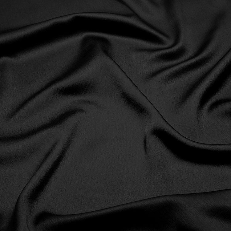 Close-up of black bamboo pillowcase fabric