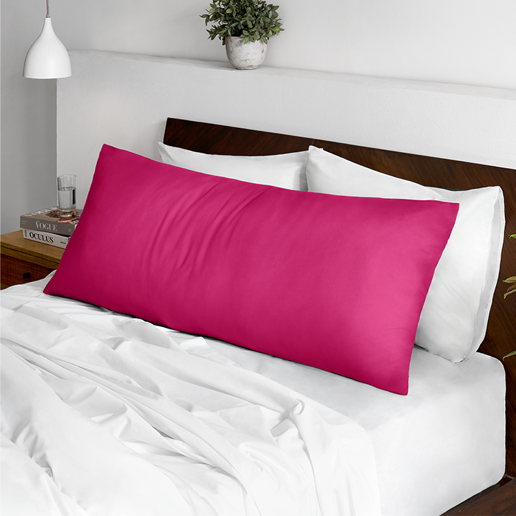 Bed with magenta Ultra Soft Body Pillowcase