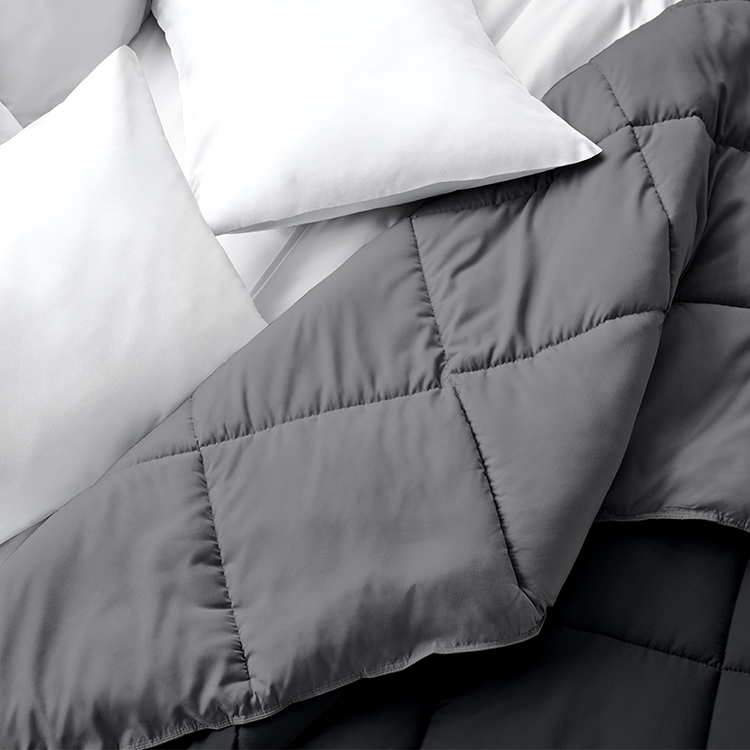 Bed with light gray Ultra Soft Reversible Comforter