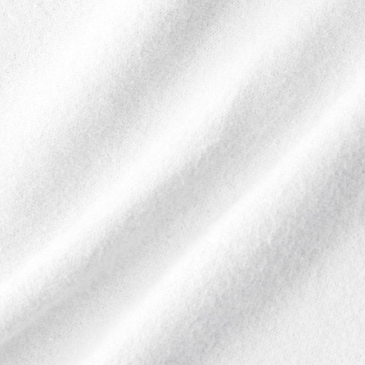 Close-up of a folded white flannel receiving blanket