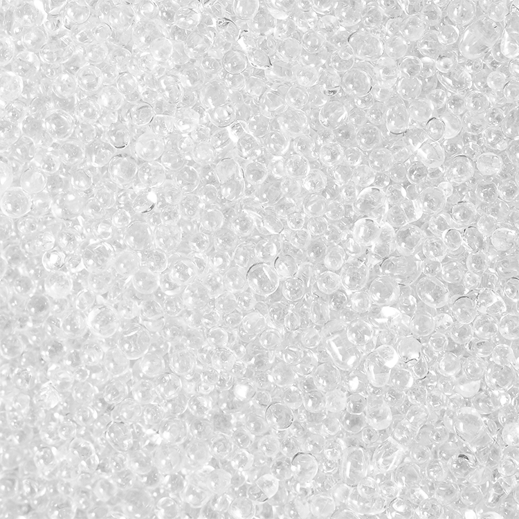 Close-up of white and gray marled weighted blanket fabric