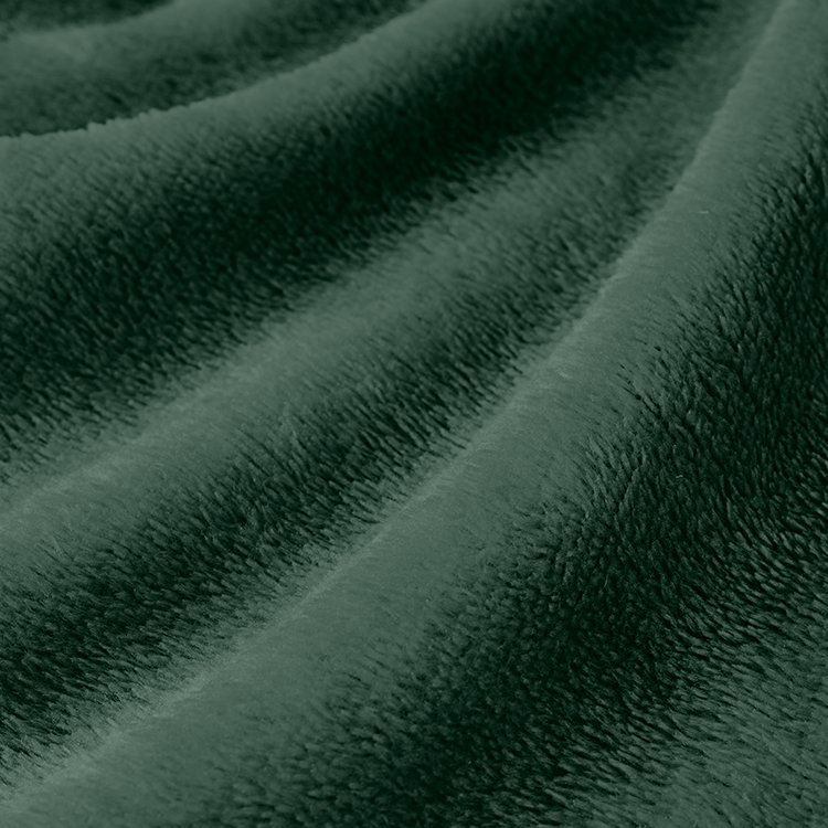 Closeup of dark green Microplush Fleece Sheet Set fabric texture