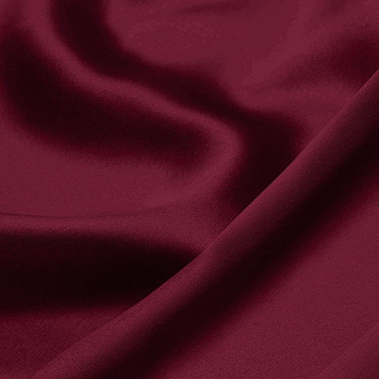 Close-up of burgundy mulberry silk fabric