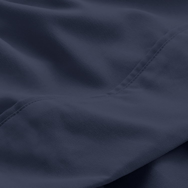 Closeup of dark navy Ultra Soft 24 Inch Pocket Fitted Sheet fabric