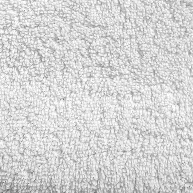 Closeup of white Cotton Terry Pillow Protector fabric texture
