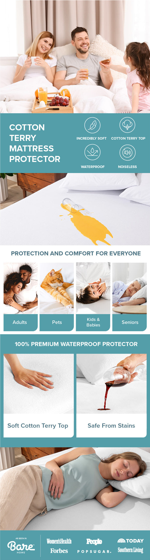 Cotton Terry Mattress Protector Mobile EBC