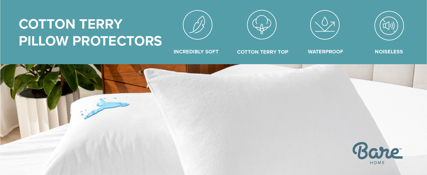 Cotton Terry Pillow Protector Features
