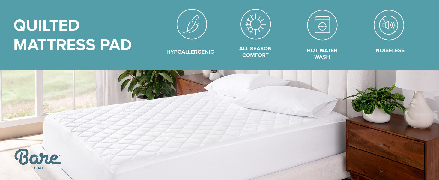 Quilted mattress pad tech icons
