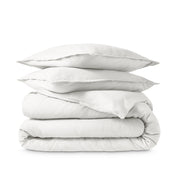 Flannel duvet set folded and stacked