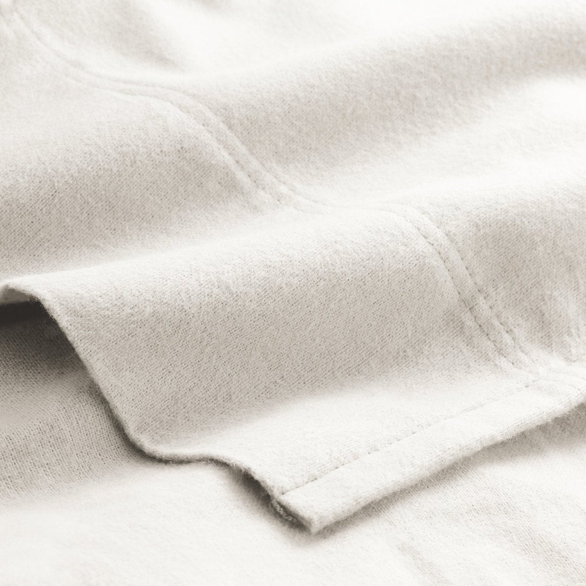 Close-up of the top of a flannel sheet