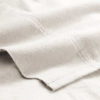 Close-up of the top of a flannel sheet