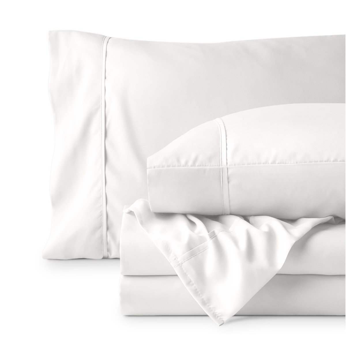 Sheet set folded on a white background