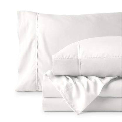 Sheet set folded on a white background