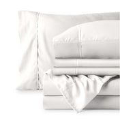 Sheet set folded on a white background